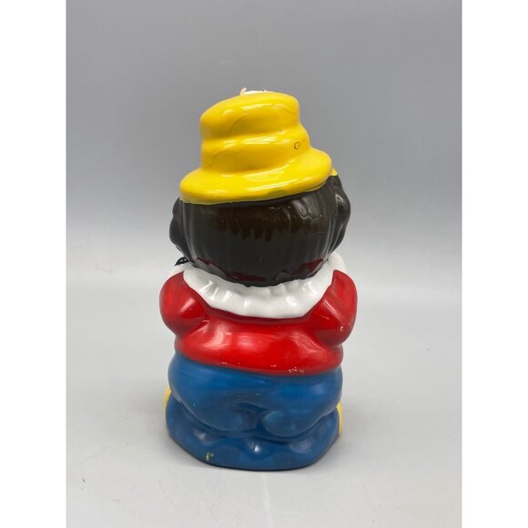 clown figurine glass hat yellow blue collectable 5.5" READ - Picture 2 of 6